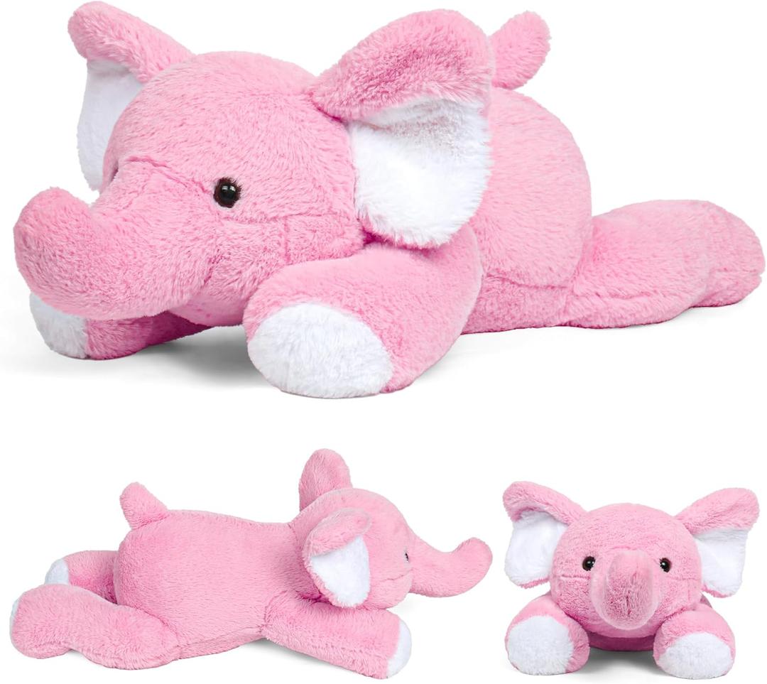 5lbs 24 in Elephant Weighted Stuffed Animals, Weighted Stuffed Animal,Plushies Gifts for Kids and Adults(Pink)