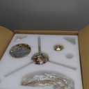 20inch Ceiling Fan with Light Gold Flush Mount Fandelier with Remote Control Modern LED Ceiling Fan 6 Wind Speeds Fandelier for Bedroom Living Room Kitchen