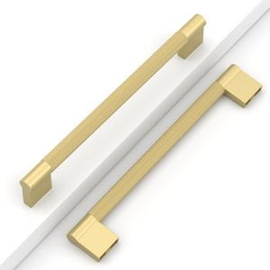 10 Pack 7-1/2"(192mm) Gold Handles for Cabinets Kitchen Brushed Gold Cabinet Pulls Knurled Cabinet Hardware Drawer Pulls for Cupboard