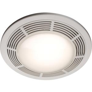Broan-NuTone 750 Round Fan and Light Combo for Bathroom and Home, White Grille with Glass Lens, 100-Watts, 3.5 Sones, 100 CFM