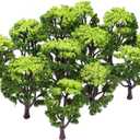 VANZACK Model Trees, 12 Pieces Plastic Pine Trees, 1:50 Scale, Green, for DIY Railways Landscape