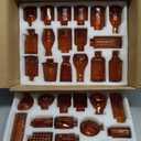 Brown Glass Bud Vases Set of 36, Mini Flower Vase for Centerpieces, Small Amber Bud Vases in Bulk for Wedding Decorations, Vintage Vase for Table, Reception, Home Decor