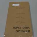 Wisuce Bamboo Mug Tree with Thicker Base - Countertop Coffee Cup Stand with 6 Hooks (Natural)