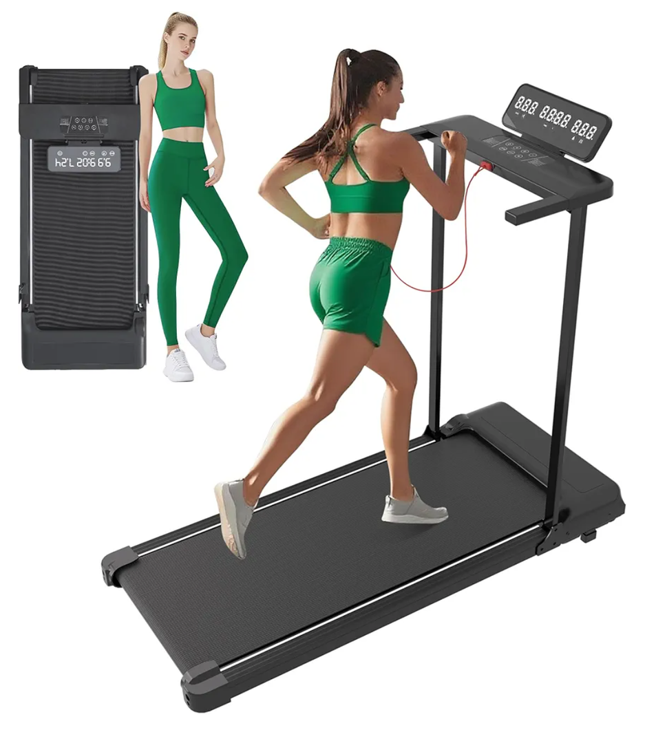Compact Walking Pad with Handle Bar, Electric Treadmill with Handles and 3.5HP Powerful, Portable Small Walking Pads Treadmill for Home Small Spaces,400LBS Weight Capacity