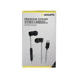 Acoustix Stereo Earbuds With USB C Connector
