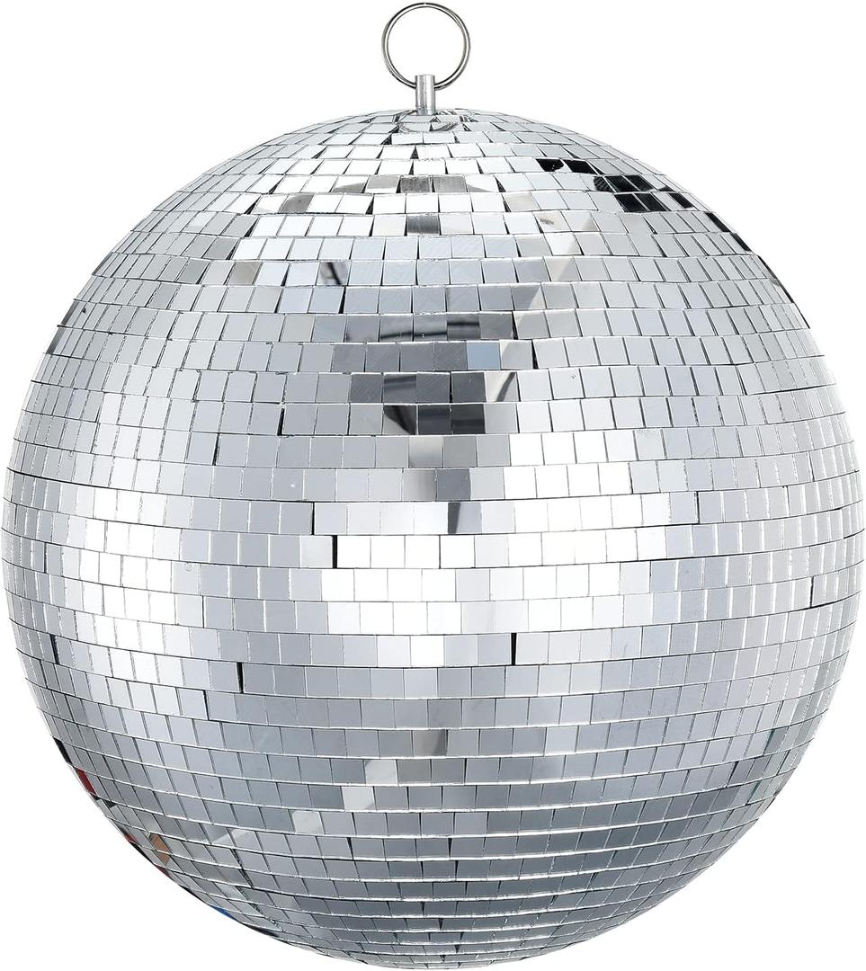 16 Inch Disco Ball Mirror Ball Hanging Ornament for Party Decoration DJ Club Stage Bar Wedding, Silver