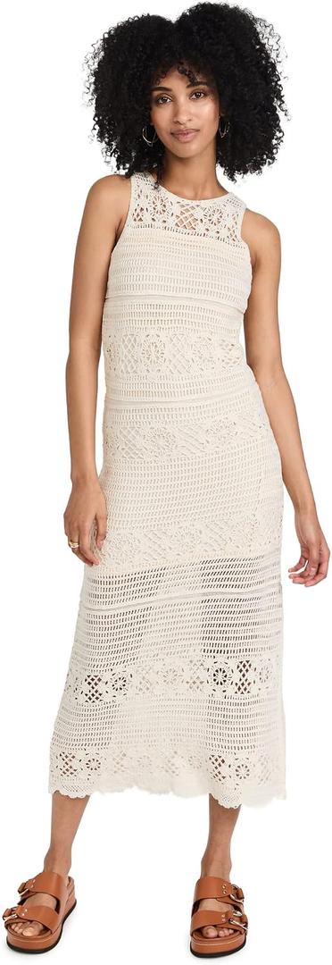 BB DAKOTA womens Crochet Your Love Casual Dress, Unbleached, Small US