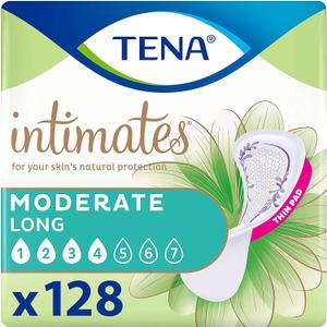 TENA Incontinence Pads, Bladder Control & Postpartum for Women, Moderate Absorbency, Long & Thin, Intimates - 128 Count