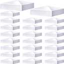 Taiyin 24 Pcs Pyramid White PVC Vinyl Post Top Caps, Fence and Deck Post Caps for Vinyl Fence Posts (4 x 4 Inch)