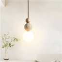 Yellow Limestone Sphere Pendant Lamp Cream Style Pendant Light for Restaurant Bar Bedroom Bedside Small lamp, Chandeliers Light Fixture