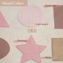 Bon et Beau 1624 Inch Embroidered Shape Poster Framed with Wood Hanger - Dusty Pink Wall Decor for Girls Nursery, Bedroom, Playroom, Toddler and Kids Room