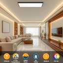 GT-Lite 2 Pack 2'x4' 5500 Lumen LED Flat Panel, Black Trim Flush Mount and Drop Ceiling,5 CCT, 3 Level Dim,CRI 90 for Home and Office