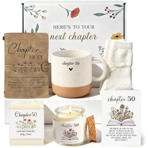 Giftota 50th Birthday Gifts for Women, 50 Year Old Gifts for Women Happy 50th Birthday Gifts for Women 50th Birthday Gift for Her Next Chapter 50th Birthday Gifts 7Pcs, Large