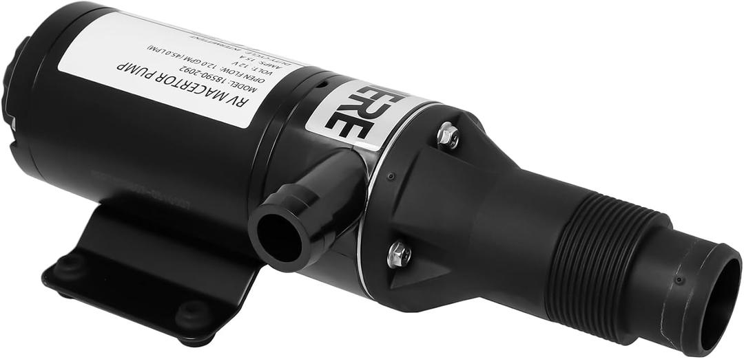 2026 Upgraded 4-Blade Chopper Macerator Pump,12V DC Macerator Pump 18590-2092,43 L/min Waste Transfer | Dry-Run Protection | Self-Priming Up to 5 Ft, For RV Boat Yacht