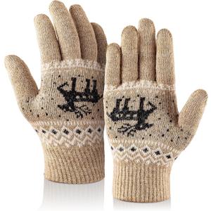 Winter Gloves Women Wool Warm and Cozy Mittens Women Elastic Knit Thermal for Outdoor Activities,Christmas Gift