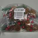 Pine Cones for Decorating - Artificial Red Berries Balls - Decorative Bowl Fillers for Centerpieces