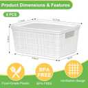 6 Pack Plastic Storage Baskets With Lids,White Breathable Stackable Storage Bins,Small Storage Containers,for Organizing Storage Baskets on Desktops,Closets,Playrooms,Classrooms,Offices