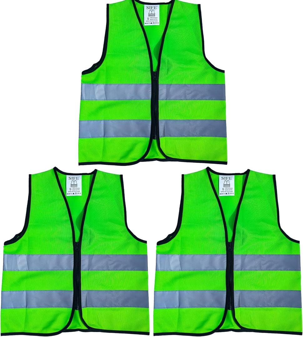 SIFE Kids Safety Vest for Children 3-12Y,w/3M Compatible Tech,6 Colors - Mesh & Knit (XS)
