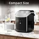 Antarctic Star Nugget Ice Maker Countertop, 35lbs/24H Ice Machine, Soft Chewable Sonic Ice, Self-Cleaning, Fast Ice Ready in 8 Minutes, Compact Design with Handle, Stainless Steel Black