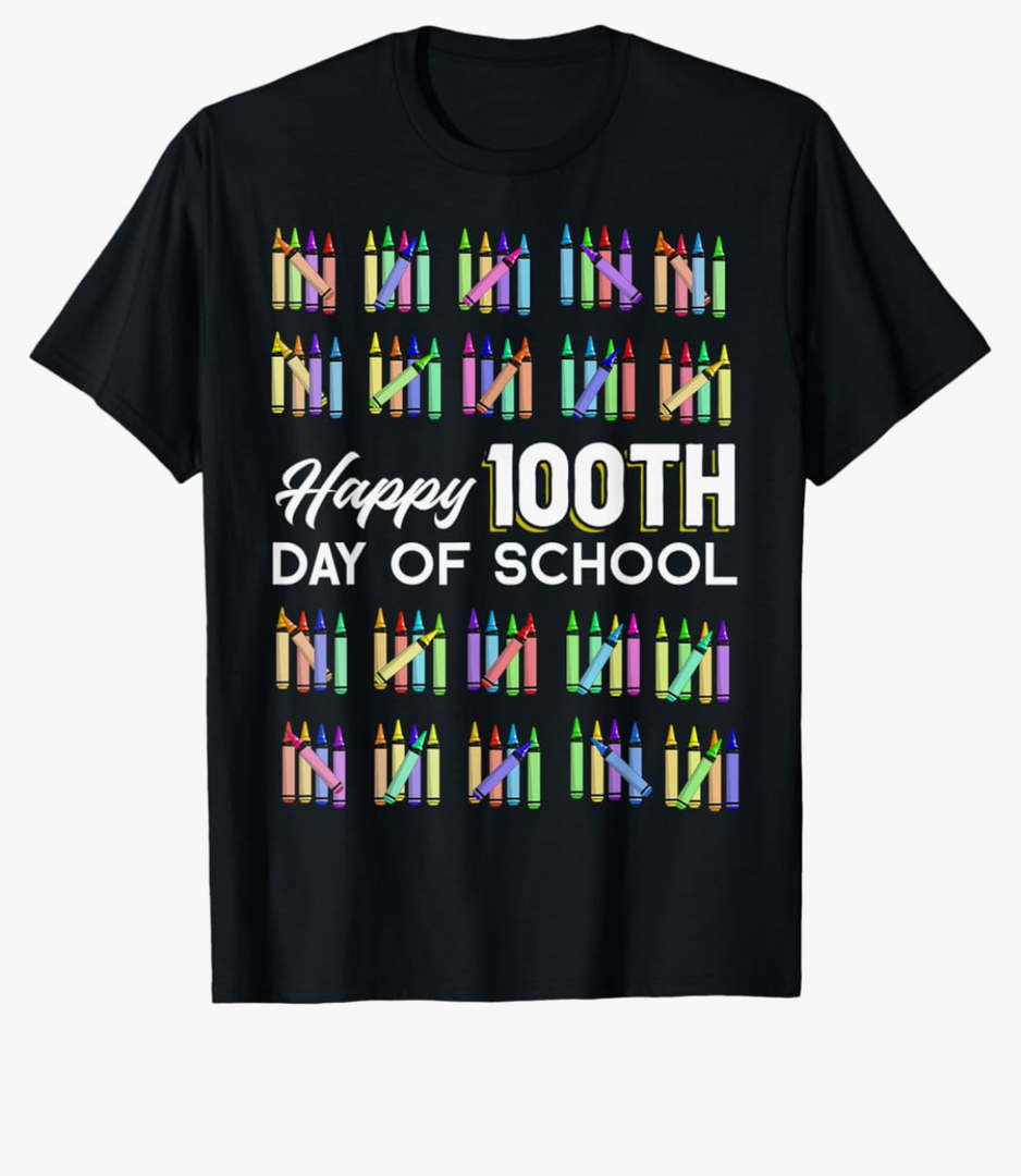 Happy 100th Day of School Student Gift 100 Days of School T-Shirt Size L