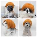 SM4BED Dog Cat Cosplay Wig Pet Costumes with Adjustable Elastic Bands Golden Bob Headwear for Halloween Christmas Parties Festivals Small Medium Dogs Cats Headdress