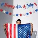  Red White Blue Patriotic Fourth of July Garland Banner