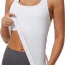 MathCat Workout Tank Tops for Women Athletic Basic Tanks Seamless Running Muscle Racerback Ribbed Yoga Tops with Built in Bra, S