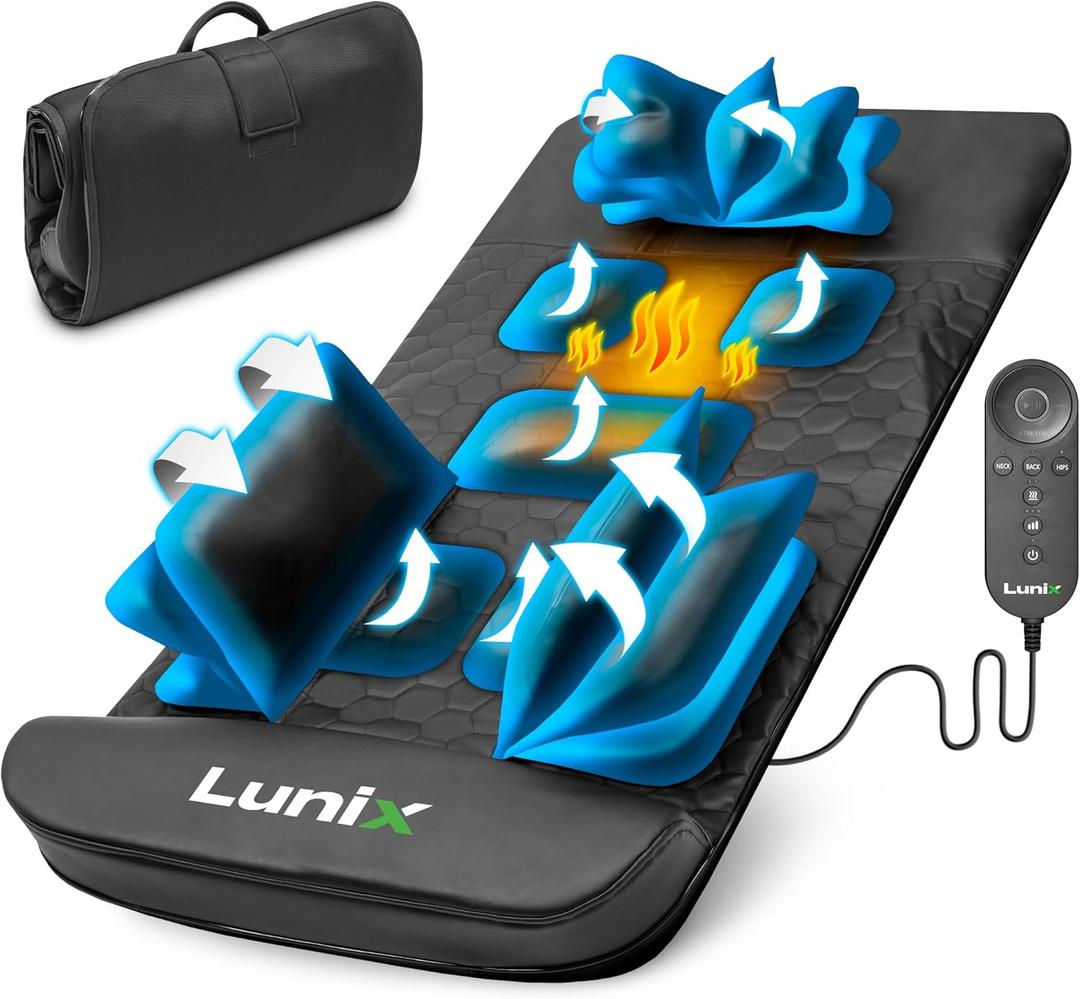 Lunix LX27 Heated Stretching Mat Massager  Full Body Massage Mat Back Stretcher for Pain Relief, Deep Tissue Lumbar Massager for Flexibility & Recovery