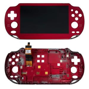 Partsatoz Replacement Gamepad LCD Screen Display Touch Panel Digitizer Assembly with Frame Combo for PS Vita PSV 1000 PCH-1001 PCH-1101 - Red