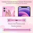 2 x Clear Case Compatible with iPhone 12, Cute Butterfly Print Protective Cover for Girls Women, Slim Soft TPU Four Corners Shockproof Case for iPhone 12 - Dark Pink Butterfly