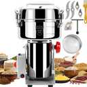 Grain Mill Grinder Electric Flour, 2000g Corn Fine Powder Rice Grinder Wheat Mill for Home Kitchen Commercial Stainless Steel Spice Food Pepper Coffee Beans (Swing Type)