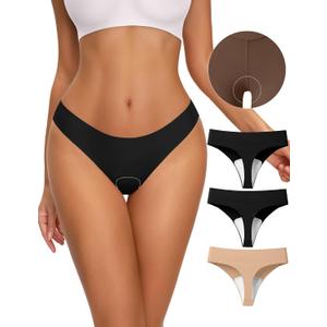 NIASOUL Thongs for Women Seamless No Show G-String Padded Workout Underwear