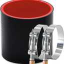 Straight ID 3" Silicone Hose Coupler, Reinforced 4-layer Wall 5MM with 2PCS T-bolt Clamps for Cold Air Intake, Turbo, Intercooler