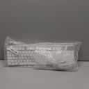 V3 Wireless Keyboard and Mouse with Single Backlit, Metal Panel, Bluetooth/2.4G Rechargeable Computer Keyboard and Mouse Combo Silent Lighted Full Size Cute Keyboards-White