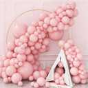 Pink Balloons Double Stuffed, Pastel Pink Balloon Garland Light Pink Balloons Different Sizes 18/12/10/5 Inch Baby Pink Balloon Arch Kit for Birthday Baby Shower Gender Reveal Bridal Party Decorations