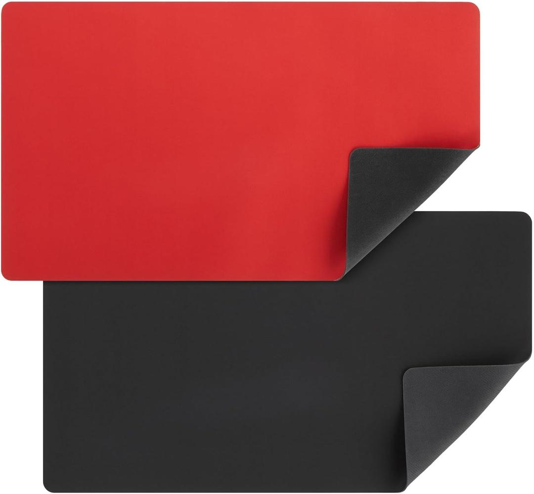 Okuna Outpost Card Playmat for Trading Card Games - 24 x 14 in, 2-Pack (Black & Red) - Roll-Up Mat with Smooth Surface for MTG & Board Games (Multicolor)
