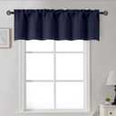 Gwine Navy Blue Valance for Windows, Small Blackout Valance Kitchen Curtains for Bathroom Basement, Modern Rod Pocket Thermal Insulated Window Treatment, 60" Wx14 L, 1 Piece