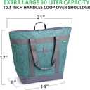 Jumbo Insulated Cooler Bag (Green) with HD Thermal Insulation - Premium, Collapsible Soft Cooler Makes a Perfect Insulated Grocery Bag, Food Delivery Bag, Travel Bag, Beach or Picnic Bags