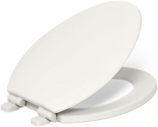 Kohler K25883-96 Triko Elongated Closed-Front Toilet Seat and Lid with Quiet-Close Technology Biscuit