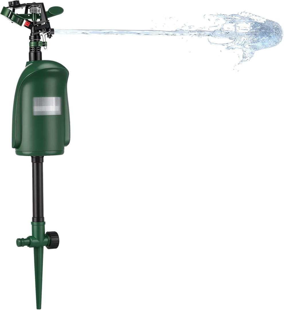 Qualirey 1 Pack Motion Activated Sprinkler Motion Activated Cat Deterrent Deer Repellent Animal Deterrent Devices for Garden Outdoor
