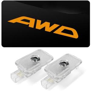 JHGFVC 2Pcs Car Door Light Logo Projector for Subaru Outback Accessories, Non Fade Courtesy Projector Laser Lamp, Welcome LED Ghost Shadow Puddle Lights (AWD ORANGE)