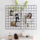 Metal Mesh Wall Grid Panel for Photo Display,Message Board,Size: 17.5" x 11.8",Pack of 2 (Black)