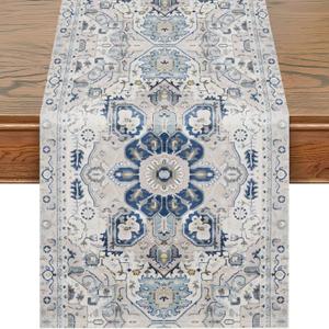 Snycler Table Runner Boho Table Runners Vintage Elegant Farmhouse Table Center Linen Decor for Home Dining Party Entrance (13x48 Inch) Boho-White