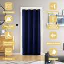 ChrisDowa Blackout Door Curtains for Doorway Privacy, Grommet Closet Curtains for Bedroom Closet Door, Thermal Insulated Doorway Cover Room Divider Drapes (1 Panel, Navy Blue, 34 x 80 Inch)