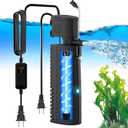AquaMiracle Aquarium Filter with U - V Light & Pre-Filter Sponge, Fish Tank Filter with Timer for Green Water, Green Clean Machine Turtle Filter with Aeration for Aquarium and Pond 10-40 Gallon