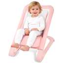 Baby Bouncer for Newborns 0-12 Months: 0-5 Years Portable Infant Girl Bouncer Seat Chair in Pink with Adjustable Recline & 3-Point Harness, Supports Up to 60 lbs