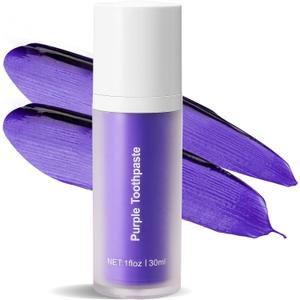 Purple Toothpaste for Teeth Whitening, Teeth Whitening Toothpaste, Tooth Stain Removal, Tooth Stain Removal Colour Corrector - 1 Fl Oz (Pack of 1)