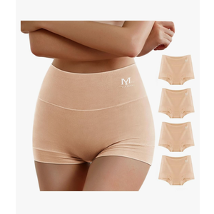 MEIYATING Boy Shorts Underwear for Women High Waisted Cotton Panties Stretch Briefs 4 Pack, 3XL