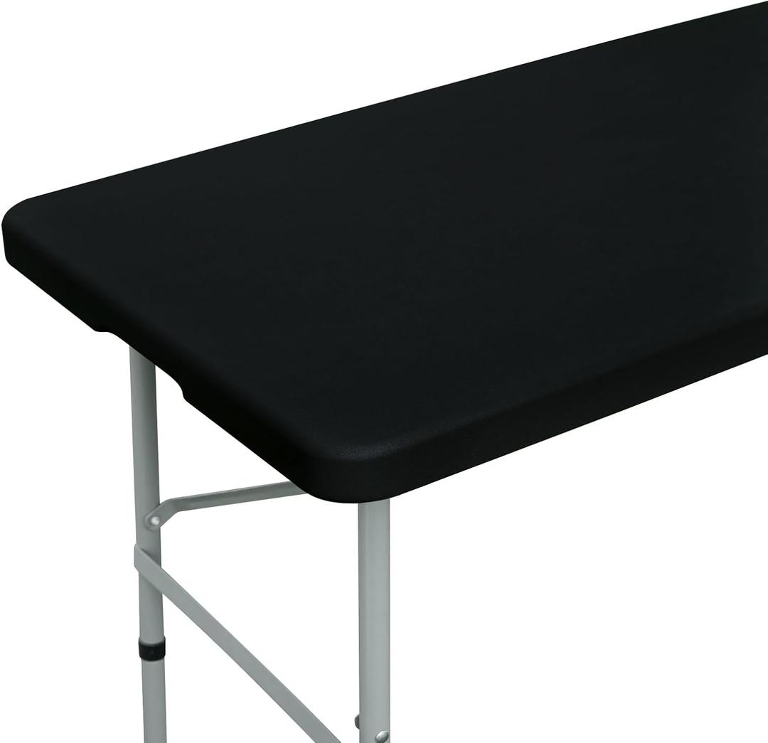 NEWISHER Fitted Rectangle Tablecloth 36 x 60 Inch Elastic Table Cloth Stretch Spandex Table Cover Black Washable Polyester Table Top Cap Cover for Dining Picnic Camping Indoor and Outdoor