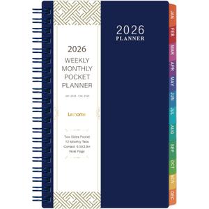 2026 Pocket Calendar/Planner - 2026 Weekly & Monthly Pocket Planner for Purse, Jan. 2026 - Dec. 2026, 6.8" x 4.1", Strong Twin - Wire Binding, Plastic Cover